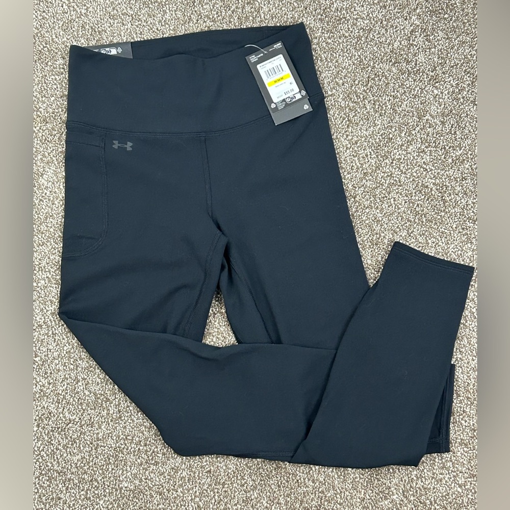 NWT Under Armour Leggings Motion Ankle Black with Pocket Size M